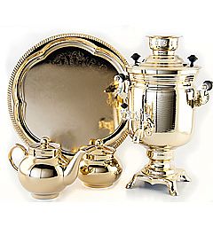 Samovar 3 l shape "Bank" is smooth in the set