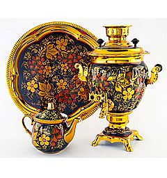 Samovar "Acorn" set painting "Khokhloma"